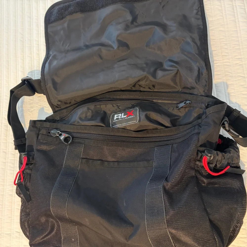 Black and Gray Messenger Bag for Men